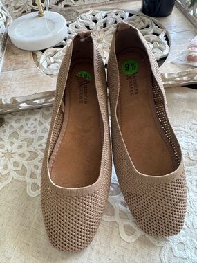 American Exchange Knit Slip-On Ballet Flats - Brown